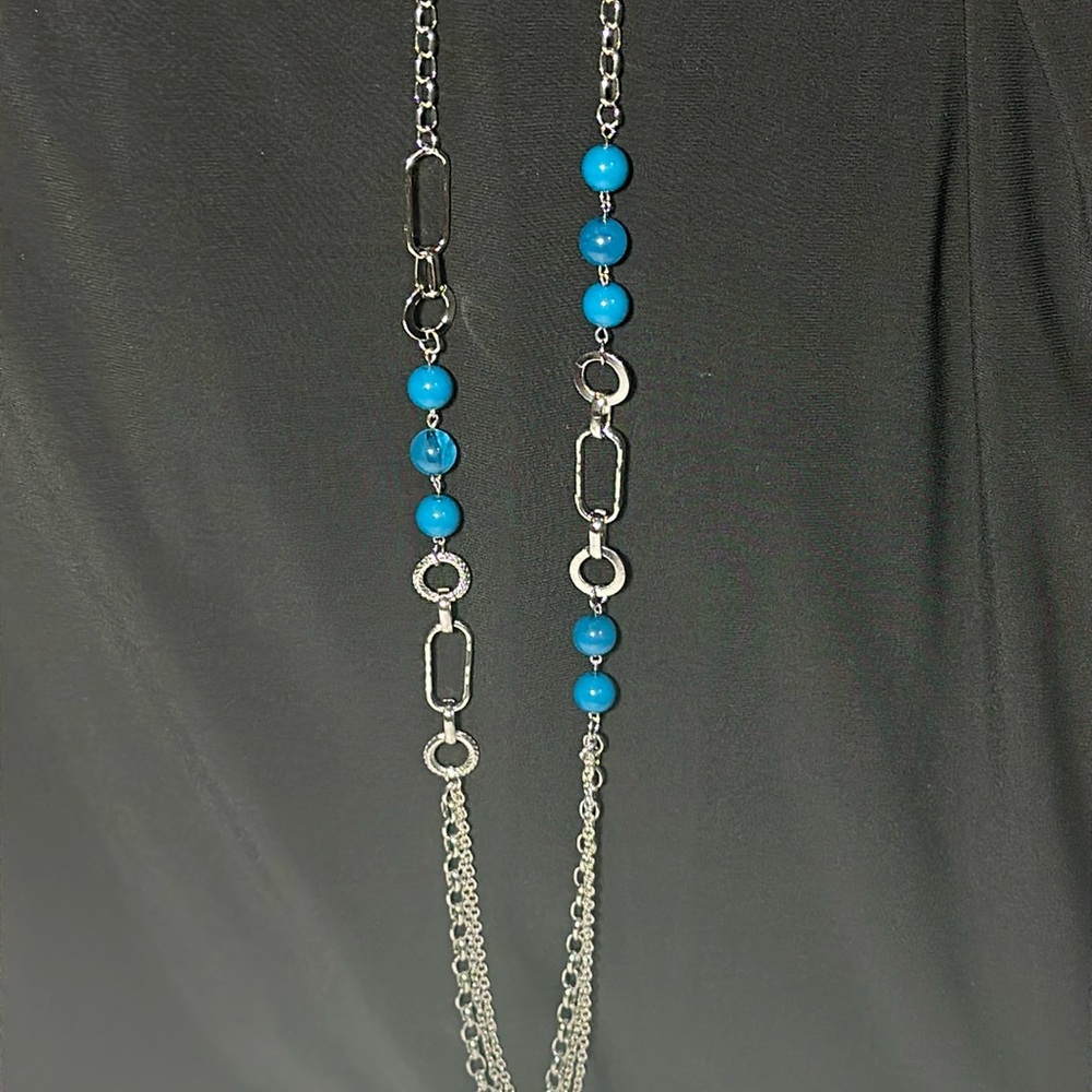 Paparazzi silver and turquoise necklace & earring set